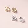 Crystal Bow Huggie Hoop Earrings, thumbnail 2 of 5