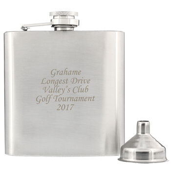 Personalised Engraved Message Stainless Steel Hip Flask, 6 of 7