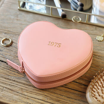 Personalised Initials Heart Travel Jewellery Case, 6 of 11