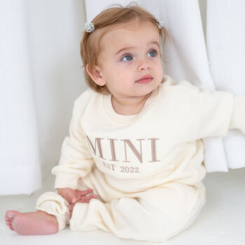 Child's Mini Est Personalised Embroidered Sweatshirt Jumper With Optional Matching Mama, 2 of 8