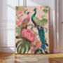 Japanese Chinoiserie Birds Pink Art Print, thumbnail 1 of 2