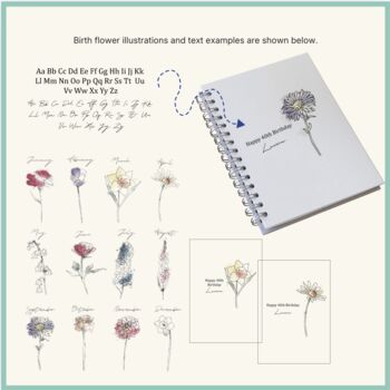 Personalised Birth Flower Birthday Journal Notebook, 4 of 4