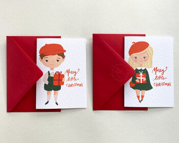 Personalised Little Boy Christmas Greetings Card, 7 of 7