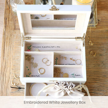 Personalised Wildflower White Jewellery Box, 4 of 6