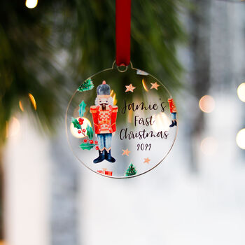 Baby Boy's First Christmas Personalised Bauble, 5 of 7