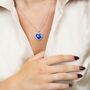 Titanic Blue Heart Zircon Diamond Pendant Necklace, thumbnail 3 of 4