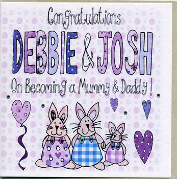 New Mummy And Daddy Personalised Congratulations Card, 2 of 3