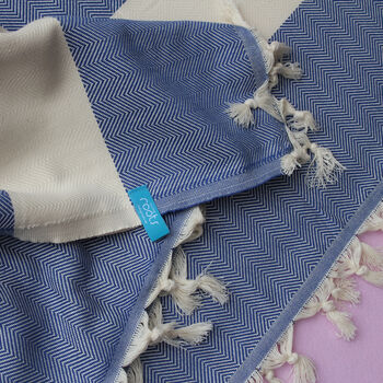 Herringbone Soft Cotton Blanket, Personalised Gift, 7 of 12