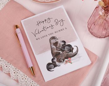 Otter Valentine Card For Mummy, 2 of 2