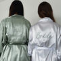 Sage Embroidered Bridesmaid Robes, thumbnail 3 of 5