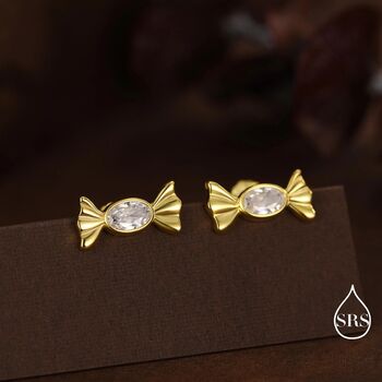 Sterling Silver Cz Candy Stud Earrings, 2 of 12