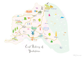 Map Of East Yorkshire Art Print, 7 of 9