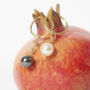 Seb Swarovski Pearl Gold Plated Silver Hoop Earrings, thumbnail 3 of 4