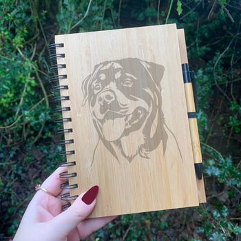 Personalised Rottweiler Dog Engraved Notebook, 2 of 6