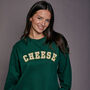 Cheese Varsity Slogan Christmas Sweatshirt, thumbnail 1 of 8