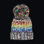 Eight Colour Pride Rainbow Luxury Reflective Bobble Hat, thumbnail 2 of 2