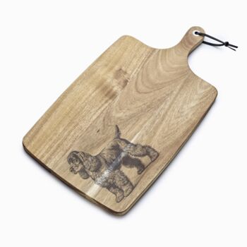 Personalised American Cocker Spaniel Engraved Acacia Serving Board, 7 of 8