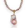 Large Pink Baroque Pearl Pendant Necklace, thumbnail 5 of 5