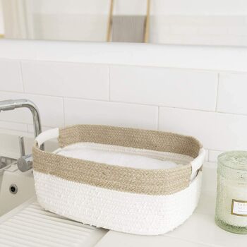 Set Of Two Large Cotton Rope Storage Baskets, 2 of 5