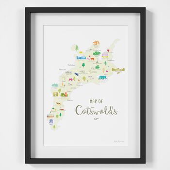 Map Of The Cotswolds Art Print, 2 of 6