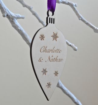 Personalised Christmas Wooden Bauble, 3 of 5