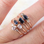 Demi Dainty 9ct Gold Pear Morganite And Sapphire Ring, thumbnail 4 of 6