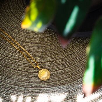Gold Plated Octagon Steel Pendant Necklace For Men, Mens Necklace, 2 of 12