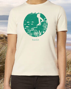 Organic Womens Wild Swimming T Shirt, 2 of 3