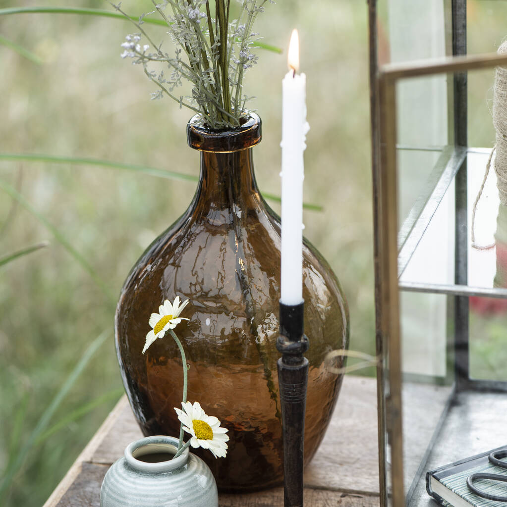 Handblown Brown Glass Balloon Vase By The Little House Shop