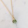 August Birthstone Necklace, Peridot, Gold Plated, thumbnail 2 of 6