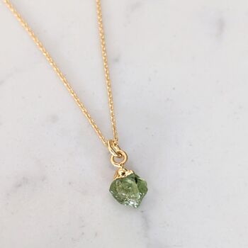 August Birthstone Necklace, Peridot, Gold Plated, 2 of 6
