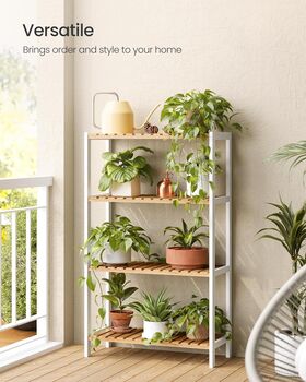 Four Tier Bamboo Storage Shelving Unit, 3 of 8