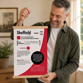 Personalised Birth Year Print Birthday Gift For Sheffield United Fan, 5 of 11