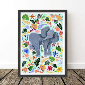 Safari Elephant Nursery Art Print, 8 of 11