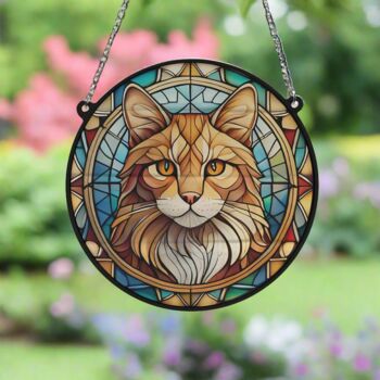 Ginger Cat Stained Glass Effect Suncatcher, 3 of 6