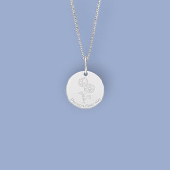 Personalised Aster Necklace In Sterling Silver, 5 of 12