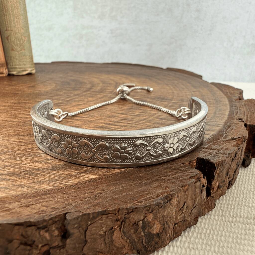 Cherry Blossom Vintage Spoon Cuff Bracelet, 1 of 5