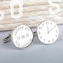 Personalised Any Message And Time Silver Cufflinks, thumbnail 3 of 4