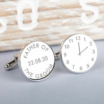 Personalised Any Message And Time Silver Cufflinks, 3 of 4