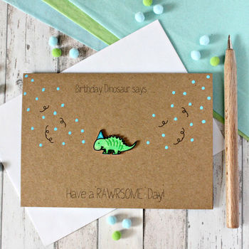 Dinosaur Happy Birthday Card, Have A Rawrsome Day, 4 of 9