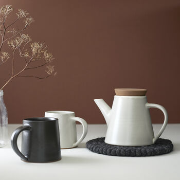 Fair Trade Handmade Glazed Stoneware Teapot, 9 of 12