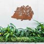 Rusted Metal Hedgehog With Flowers Gardeners Gift Art, thumbnail 9 of 11