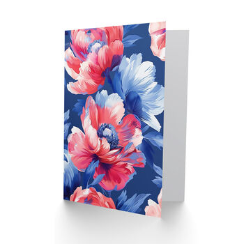 Poppy Flower Pink Pattern Woman Her Birthday Card, 2 of 4