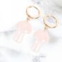 Gifts For Her Mushroom Earrings Rose Quartz Crystal Jewellery, thumbnail 4 of 5