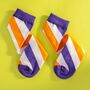 Orange And Purple Striped Men's Egyptian Cotton Socks, thumbnail 3 of 4