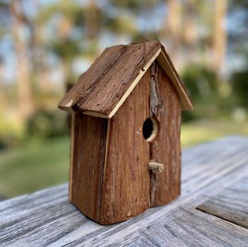 Set Of Two Barkwood Birdhouse Nest Boxes, 5 of 6