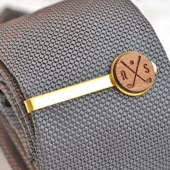 Personalised Golf Design Wood Tie Clip, 5 of 7
