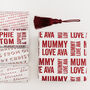 Christmas Personalised Red Typographic Wrapping Paper, thumbnail 1 of 5