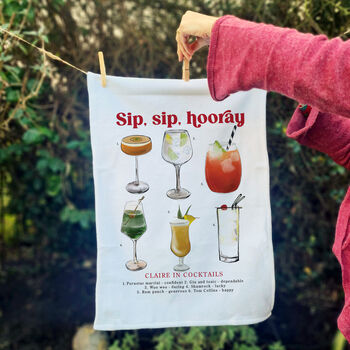 Personalised Secret Message Cocktail Personality Tea Towel, 10 of 10