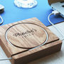 Personalised Chunky Solid Oak Desk Tidy Coaster, thumbnail 4 of 7